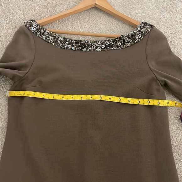 St. John Couture Sequin Trimmed Stretch Wool Tunic Dress US 6 Luxury Vintage - Picture 14 of 16